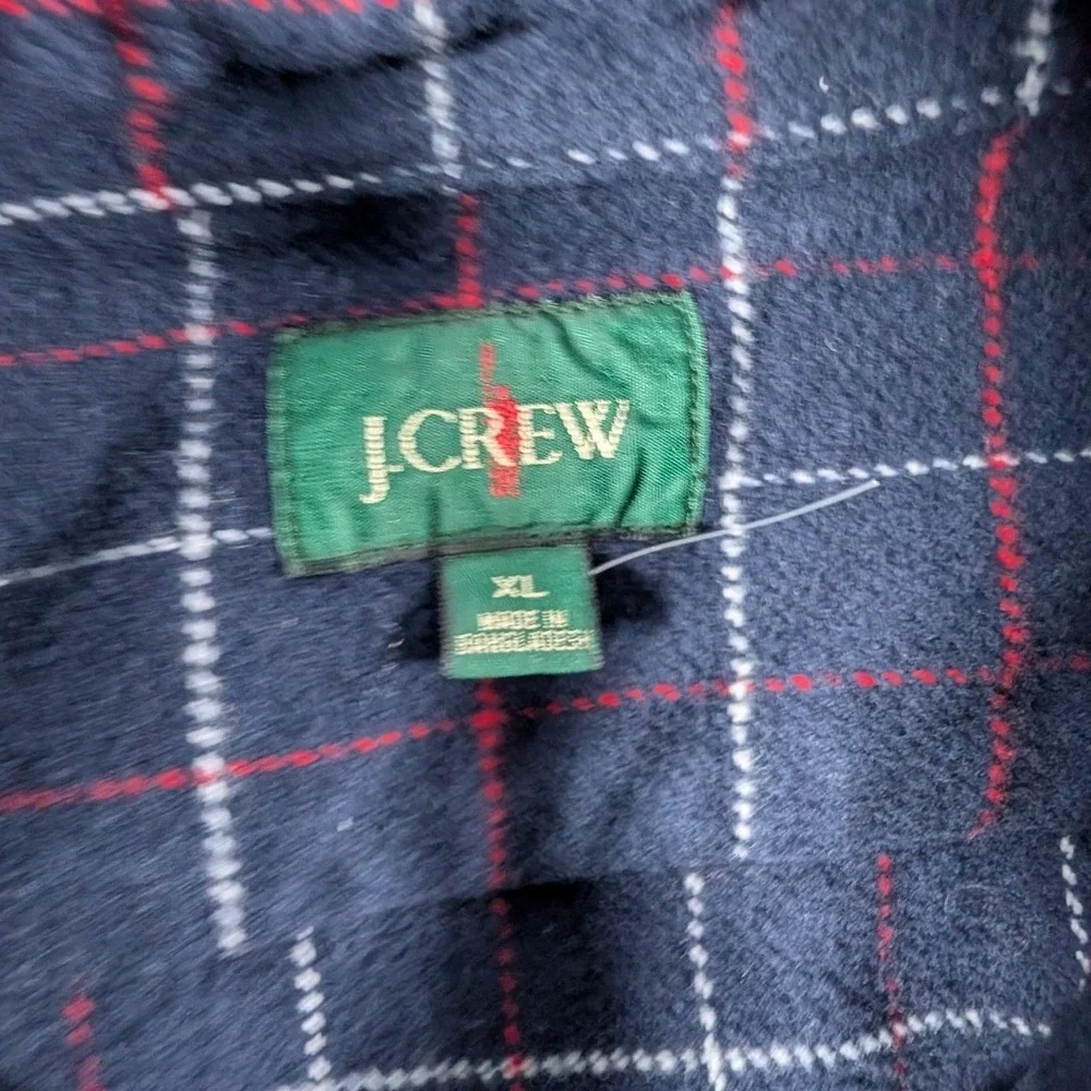 J. Crew Oarsman Thick Flannel Shirt Mens XL Windowpane‎ Plaid Long Sleeve